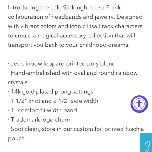 Lele Sadoughi x lisa frank bright rainbow leopard knot crystal headband new - Picture 8 of 17